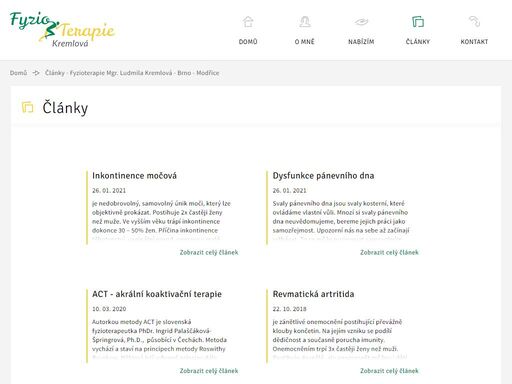 jsem fyzioterapeutka s dlouholetou praxí v oboru, s bohatými zkušenostmi praktickými i teoretickými. pomáhám lidem od bolesti pohybového aparátu.