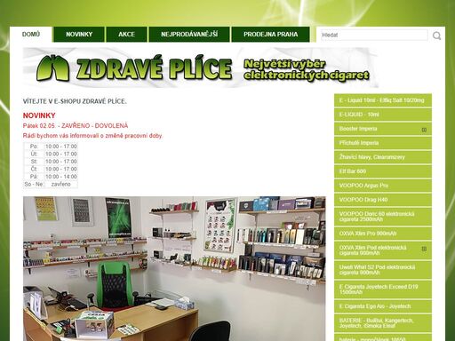 zdravé plíce - největší vyběr elektronických cigaret a příslušenství pro e-cigarety.