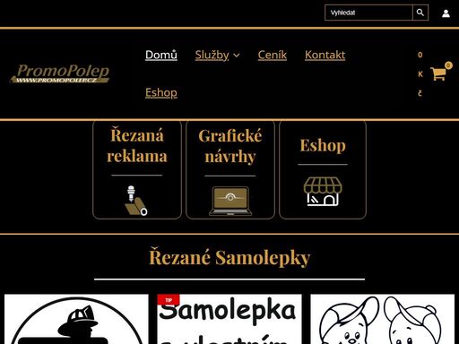 domů - tvorba řezané reklamy a polepů, grafické návrhy, eshop