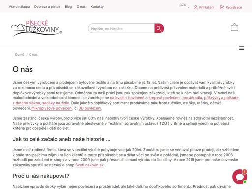jsme českým výrobcem a prodejcem bytového textilu a na trhu působíme již 14 let. naším cílem je dodávat vám kvalitní výrobky za rozumnou cenu a přizpůsobit se zákazníkovi i výrobou na zakázku. 