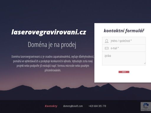 doména laserovegravirovani.cz je na prodej nebo k pronájmu. pro více informací nás kontaktujte