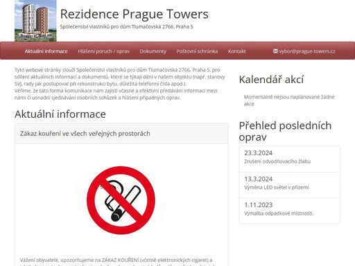 rezidence prague towers - společenství vlastníků pro dům tlumačovská 2766, praha 5
