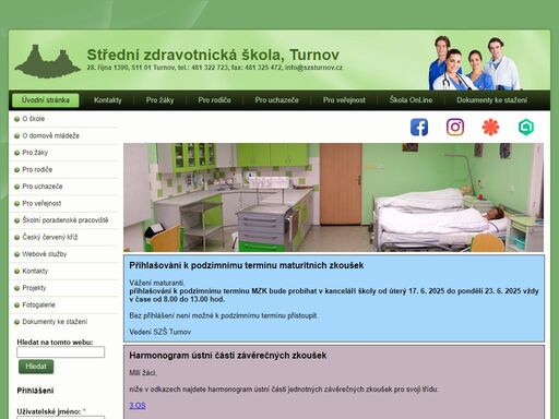 oficiální webové stránky střední zdravotnické školy turnov.