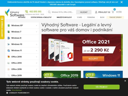 výhodný software je první společnost v české republice, která se zabývá nákupem a prodejem nevyužívaných softwarových licencí společnosti microsoft. levně a legálně pořídíte windows 7, windows 10, windows 11 a microsoft office 2021, 2024.