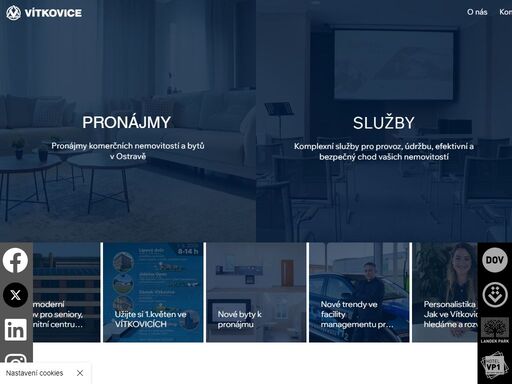 vítkovice, a.s. nabízí pronájem bytů, kanceláří a skladových prostor v ostravě. poskytujeme také komplexní služby facility managementu a technické správy budov.