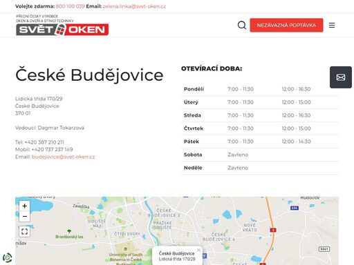 pobočka společnosti svět oken české budějovice nabízí do konce měsíce se slevou plastová okna, plastové dveře, hliníková okna, hliníkové dveře, garážová vrata, balkóny a lodžie a stínící techniku.