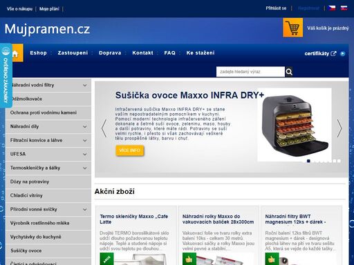 mujpramen.cz - eshop s fitrančími konvicemi bwt, specialista na vakuboxy maxxo.