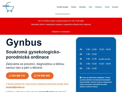 zabýváme se prevencí, diagnostikou a léčbou nemocí žen a péčí o těhotné.