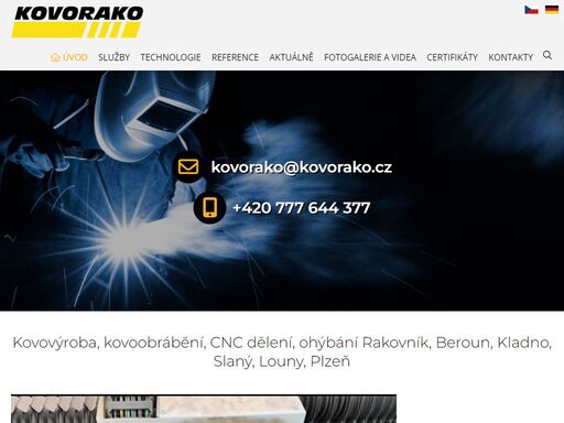 prášková lakovna, cnc ohraňování, zámečnické práce, výroba vrat, schodišť rakovník, kladno, slaný, louny, žatec, chomutov, plzeň, kralovice, rokycany, kovorako s.r.o.