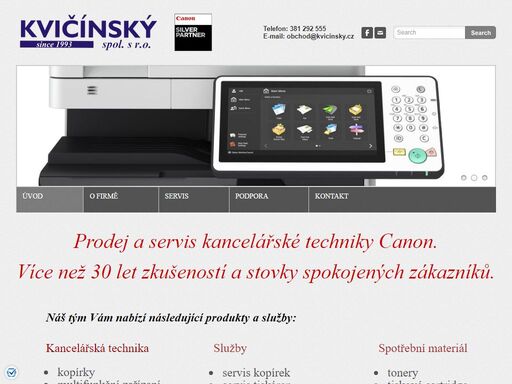 prodej a servis kancelářske techniky canon v táboře a v jihočeském kraji
