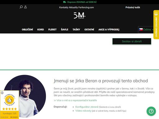 homepage. obchod s šermířským vybavením nejen pro kord,fleret i šavli. jsme eshop i kamenná prodejna pro sportovní šerm - 5mfencing.com , servis, poradenství i historický šerm vše u nás najdete. 5m je vše pro šerm