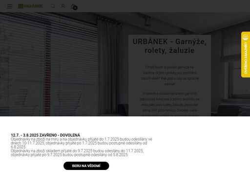 garnýže na záclony, rolety, žaluzie a stínící technika za atraktivní ceny. nabízíme velký výběr, přehledný katalog produktů a možnost konfigurace na míru.