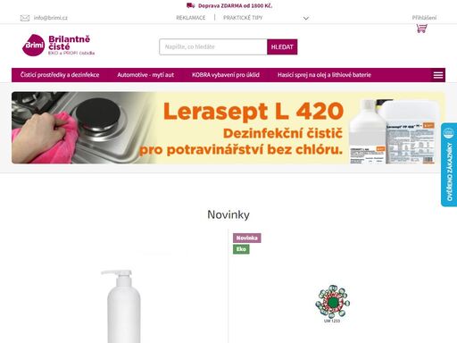 brimi nabízí koncentrované profi čisticí prostředky, úklidovou techniku a příslušenství pro domácnosti, firmy i průmysl. kvalita především!