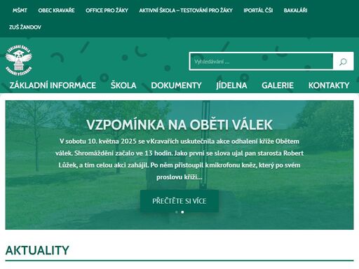 officiální stránky základní škola kravaře v čechách