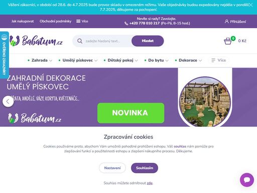 babatum.cz - český online prodejce vybavení pro zahradu i interiér.