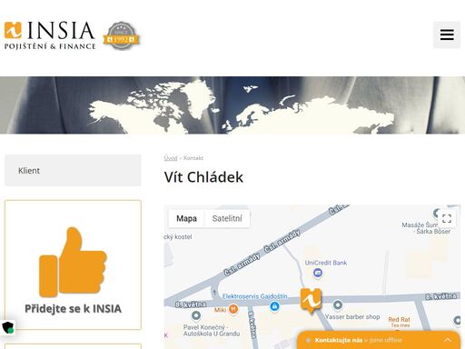 insia a.s. praha. jste makléř nebo zájemce o pojištění? kontaktujte naše specialisty nebo se na nás obraťte přes kontaktní formulář.