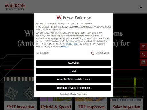 wickon hightech is an international company specializing in high-end solutions in the field of aoi systems.