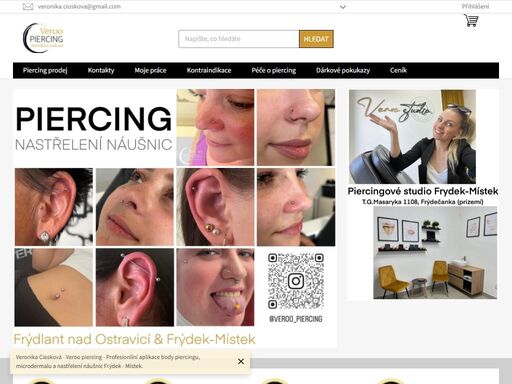 zaměřuji se na profesionální aplikaci body piercingu, microdermálního piercingu a nastřelování náušnic dětem i dospělým. provádím také školení na nastřelování náušnic a body piercing. piercingové studio pro frýdlant nad ostravicí, čeladná, rožnov pod radhoštěm, frýdek - místek, ostrava, havířov, karviná, třinec.