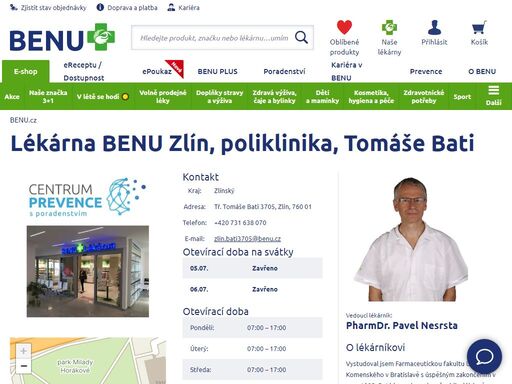 ?lékárna s bezbariérovým přístupem a zaměřením na dermokosmetiku, dětský sortiment, zdravotnickou obuv, geriatrickou a zubní péči a speciální výživu.?