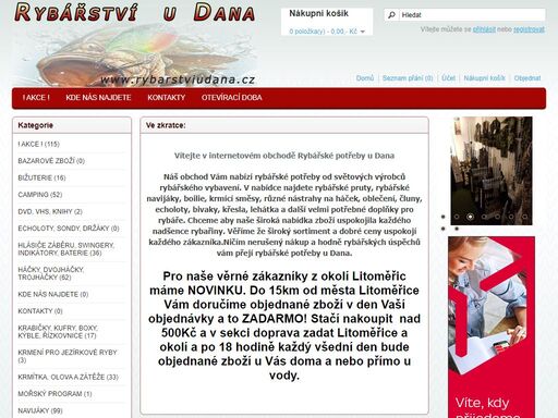 rybářské potřeby, pruty, navijáky, návnady a nástrahy vše pro rybáře, rybarske potreby litomerice, rybarske potreby shimano, u dana, rybarske potreby litomerice, rybářské potřeby litoměřice, 