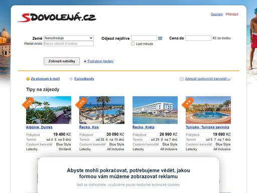 porovnejte ceny zájezdů od různých cestovních kanceláří. vyberte tu nejlepší nabídku a vyrazte na vysněnou dovolenou.