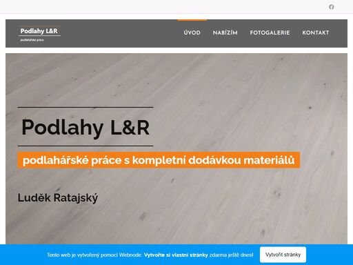 nabízím služby v oboru podlahářských prací s kompletní dodávkou materiálů od kvalitních výrobců. vyrovnání podkladů, pokládání vinylových podlah, laminátových plovoucích podlah, pvc podlah, koberců, dřevěných třívrstvých a masivních parket, obklady schodů a schodišť, renovaci dřevěných podlah . dále dodání a montáž interiérových dveří a zárubní ...