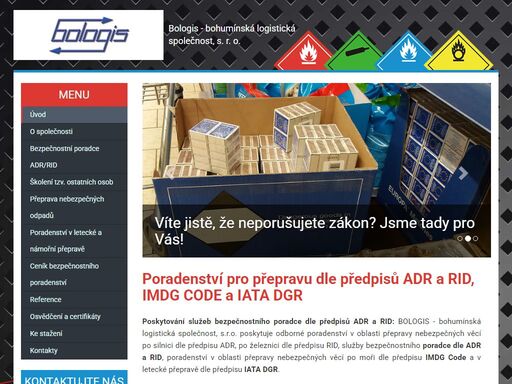 poskytování služeb bezpečnostního poradce dle předpisů adr a rid. přeprava dle předpisů adr a rid, imdg code a iata dgr.