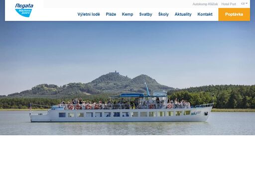 regata máchovo jezero provozovatel lodní dopravy, hlavní pláže, pláže klůček a autokempu klůček v doksech. máchovo jezero