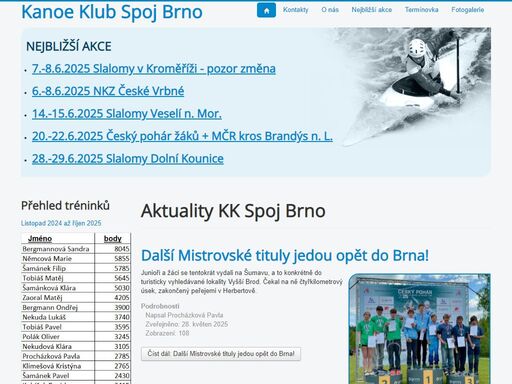 vítejte na stránkách kanoistického oddílu kanoe klub spoj brno - slalom a sjezd na divoké vodě
