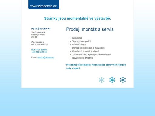 petr žirovnický - prodej, montáž a servis klimatizací, tepelných čerpadel, výrobníků ledu, domácích chladniček a mrazniček, chladících a mrazících boxů, živnostenského a průmyslového chlazení, revize úniků chladiva.