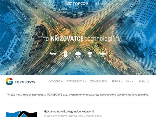 firma topgeosys s.r.o. je výhradním dovozcem totálních stanic, gis, gnss / gps přijímačů, rotačních a potrubních laserů a nivelačních přístrojů značek topcon a sokkia