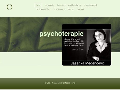 nabídka individuální psychoterapie a psychologického poradenství, psychologická ordinace v praze. klinický psycholog mgr. jasenka medenčevič