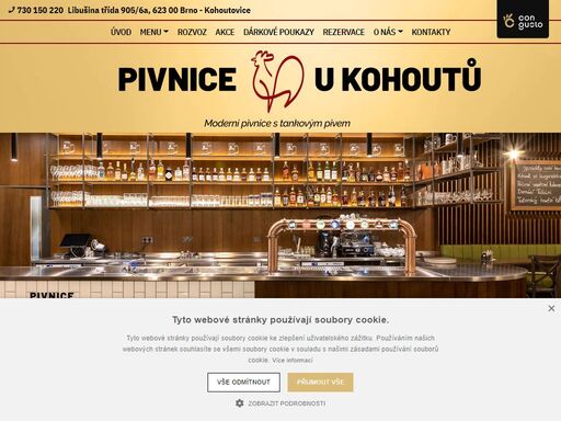 moderní pivnice u kohoutů se nachází v prostorách bývalé montány. nově zrekonstruovaná pivnice potěší svou domácí atmosférou, tradiční moravskou a českou kuchyní týmu šikovných kuchařů a plzeňským tankovým pivem.