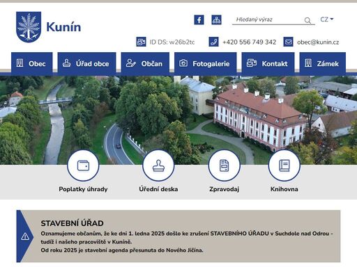 oficiální stránky obce kunín