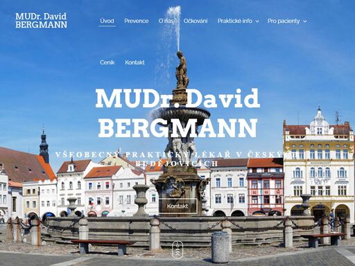 mudr. david bergmann je všeobecný praktický lékař v českých budějovicích. poskytujeme veškeré diagnostické, léčebné a preventivní služby spadající do kompetencí všeobecného praktického lékaře a řadu služeb spadajících do oboru vnitřní lékařství.