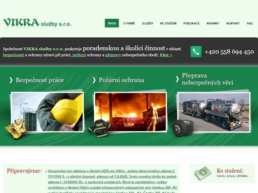 nabízíme služby v poradenství a školení ohledně požární ochrany, bezpečnosti a ochrany zdraví při práci a přepravy nebezpečných věcí.
