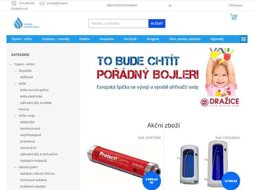 vítejte v našem obchodě. prodej instalatérských potřeb. sortiment - vody, topení, koupelny, obklady a dlažby, domácích elektrospotřebičů, drogerie, domácí potřeby.