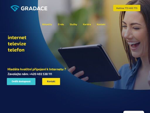 gradace, spol. s r.o. zajišťuje kvalitní internetové připojení, televizi 21 nebo voip volání v jičíně a okolí