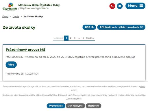 naše škola má čtyři pracoviště - mš pohořská, mš sokolovská, mš loučky a mš kamenka. prohlédněte si aktuality ze života školy.
