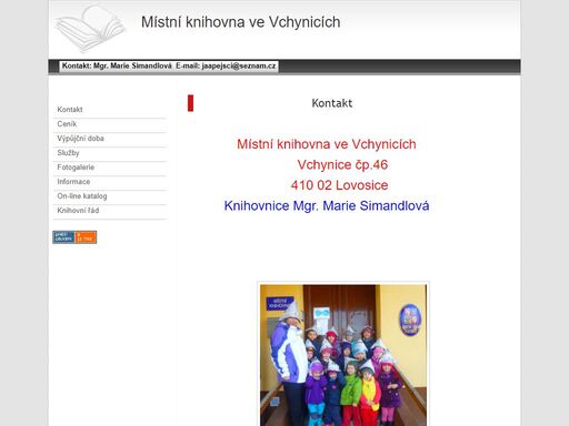 místní knihovna ve vchynicích