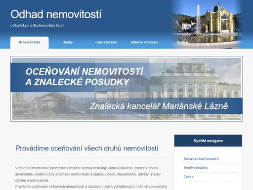 ing. jan ryšavý - znalecká kancelář mariánské lázně. odhady nemovitostí v plzeňském a karlovarském kraji.