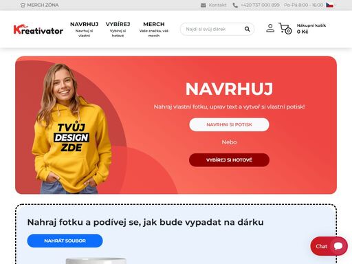 navrhni si potisk textilu nebo dárečku podle vlastních představ | kvalitní materiál a pohodlné střihy. | hrnečky s potiskem | originální trička. 