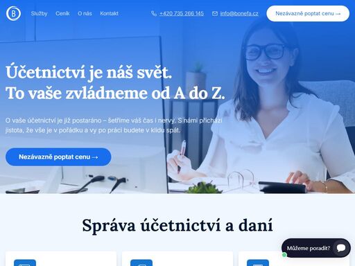 bonefa poskytuje komplexní účetní a finanční služby, daňové poradenství pro malé a střední podniky. spolehněte se na naše odborníky a věnujte se růstu svého podnikání.