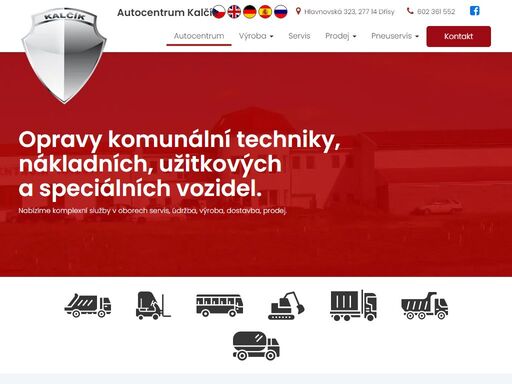 opravy a servis komunální techniky, nákladních, užitkových a speciálních vozidel.
