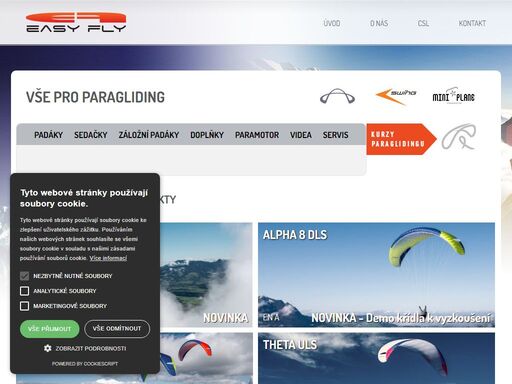 vše pro paragliding