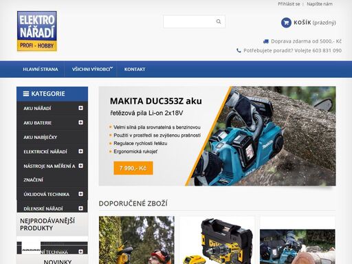 prodej kvalitního nářadí pro profesionály od firmy dewalt, hobby nářadí firmy black&decker, elektrické nářadí firem makita, hitachi, narex, protool a mnoho dalších renomovaných značek.