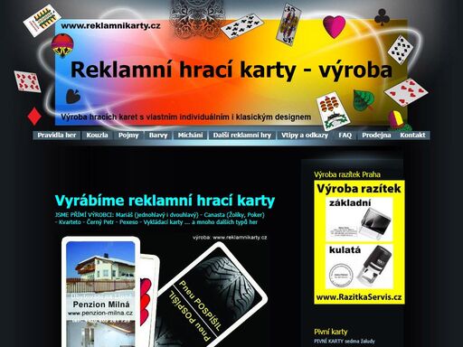 výroba reklamních hracích karet: mariáš, kanasta, černý petr, kvarteta, pexesa, prší, individuální hrací karty