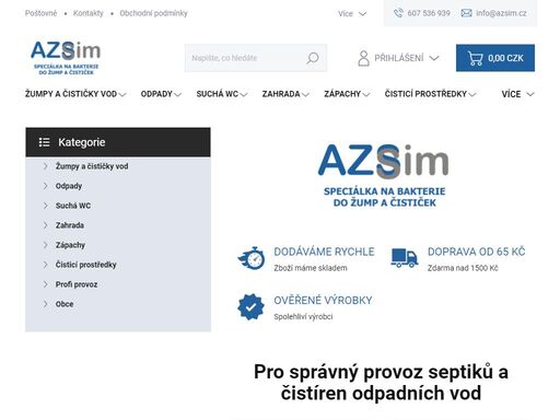speciálka na bakterie pro čistění septiků a čistíren odpadních vod. zaměřujeme se na prodej směsí bakterií a enzymů, které jsou důležité pro provoz čističky odpadních vod, žumpy nebo septiku. bakterie rozkládají kal a usazeniny, zabraňují obtěžujícímu zápachu a mění hmotu na tekutinu. nabízíme pouze výrobky…