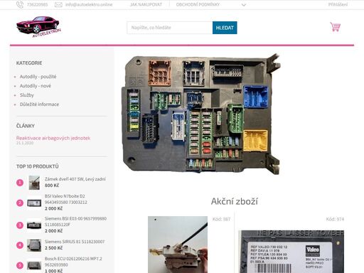 autoelektron - obchod s autodíly. autodíly peugeot citroën a renault
nenašli jste díl , který jste hledaly? možná ho máme ,ale není na eshopu. dejte nám vědět a my se podíváme. :-)
tady nám můžete dát vědět