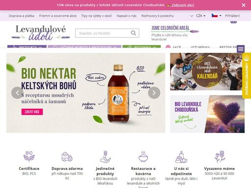 navštivte naše levandulové údolí nebo nakupte na našem e-shopu. vyrábíme produkty zdravé výživy v bio kvalitě, super potraviny a nápoje.